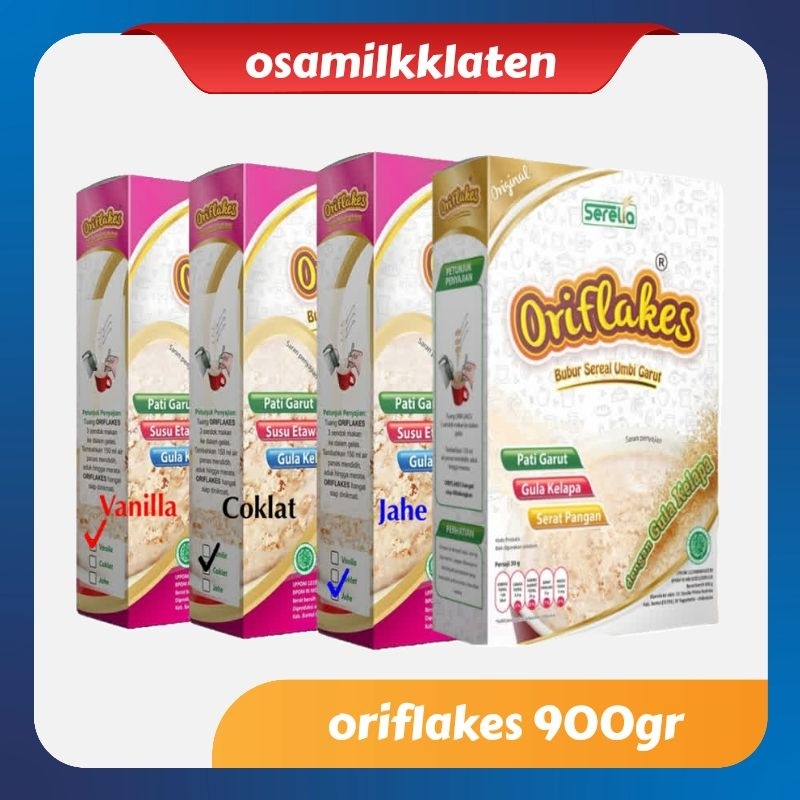 

oriflakes 900gram sereal umbi garut gerd maag dan asam lambung