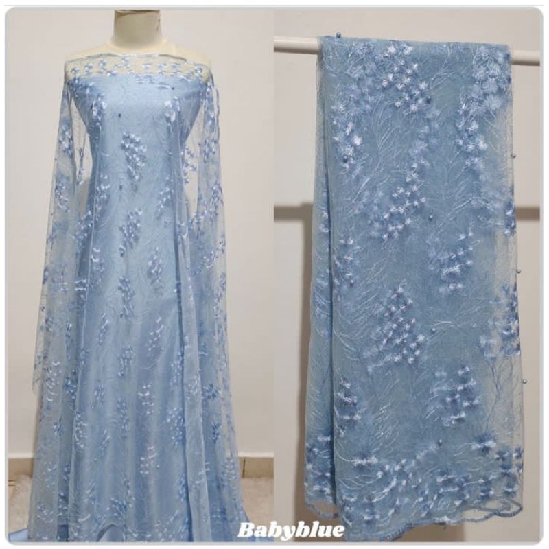 Kain Bahan Tile Akar Mutiara/Tile Kemukus/Bahan Kebaya Brokat