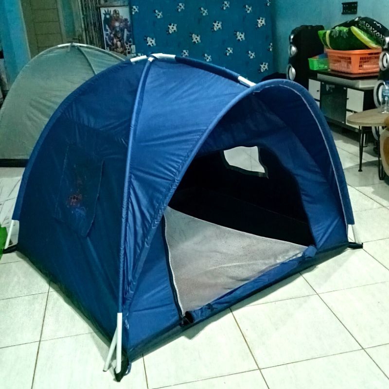 TENDA MAINAN ANAK CAMPING ANAK UKURAN JUMBO MASUK 4 ORANG ANAK WARNA FULL BIRU