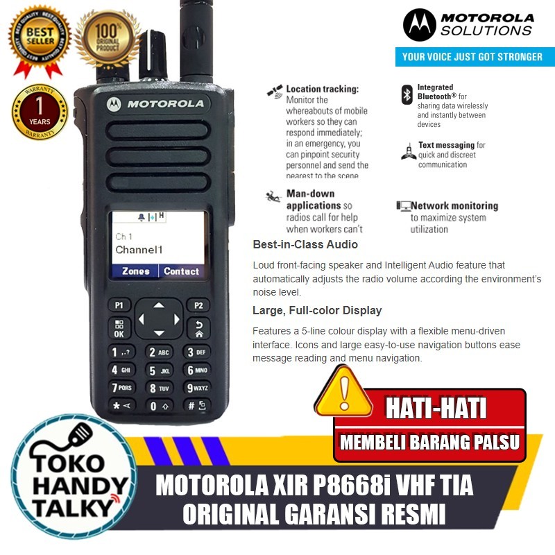 Motorola XIR P8668i VHF Tia Ht Motorola Xir P8668i Digital Analog Ori