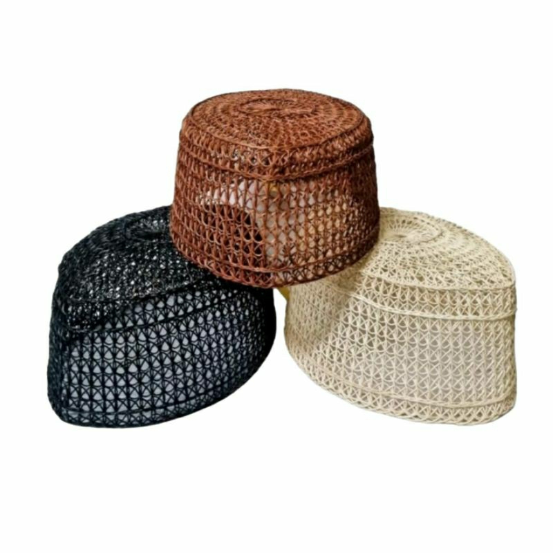 Peci Songkok Kopiah Akar Janggang Ayaman Rotan Khan Banjar Kalimantan Janggang