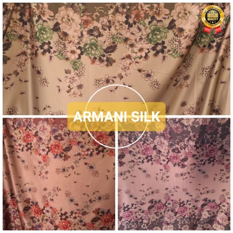 BAHAN KAIN ARMANI SILK/ARNAMI SILK MOTIF/ARM SILK PRINTING/ARMANY SILK
