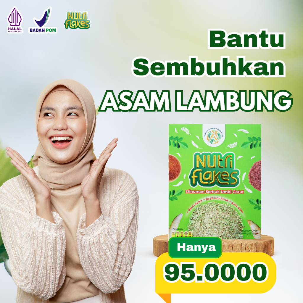 

Nutriflakes Sereal Umbi Garut - Solusi Atasi Asam lambung Original 1 Box