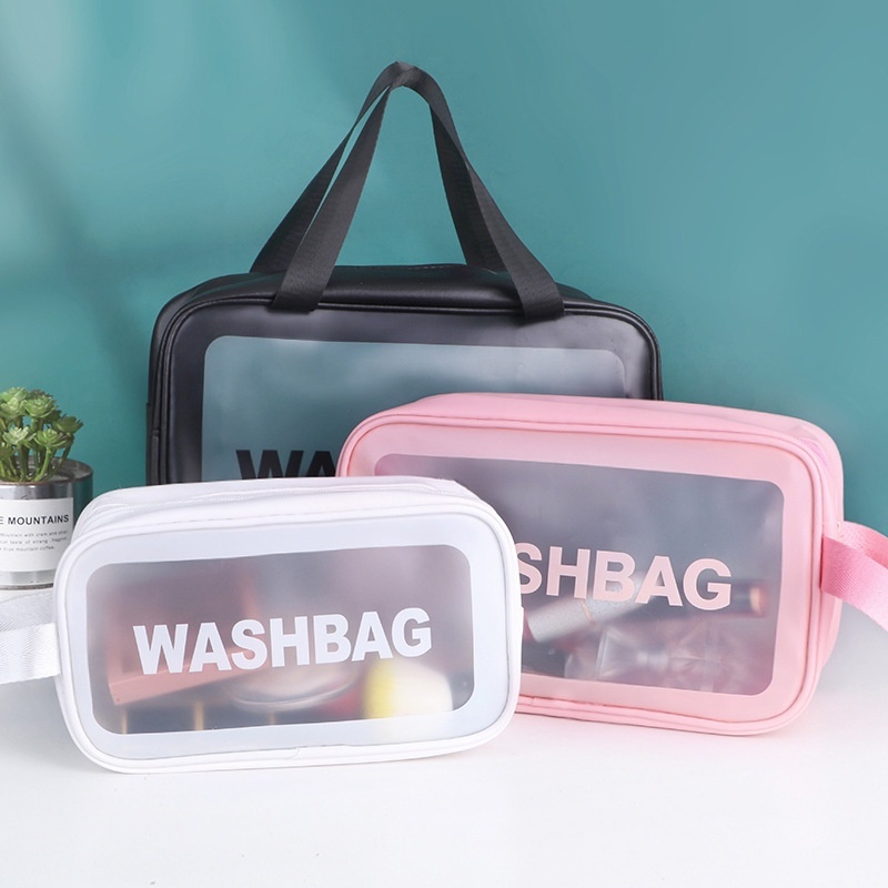Tas Kosmetik Transparant WASHBAG Pouch Travel Make Up Bag Organizer Dompet Kosmetik Toiletry Waterpr