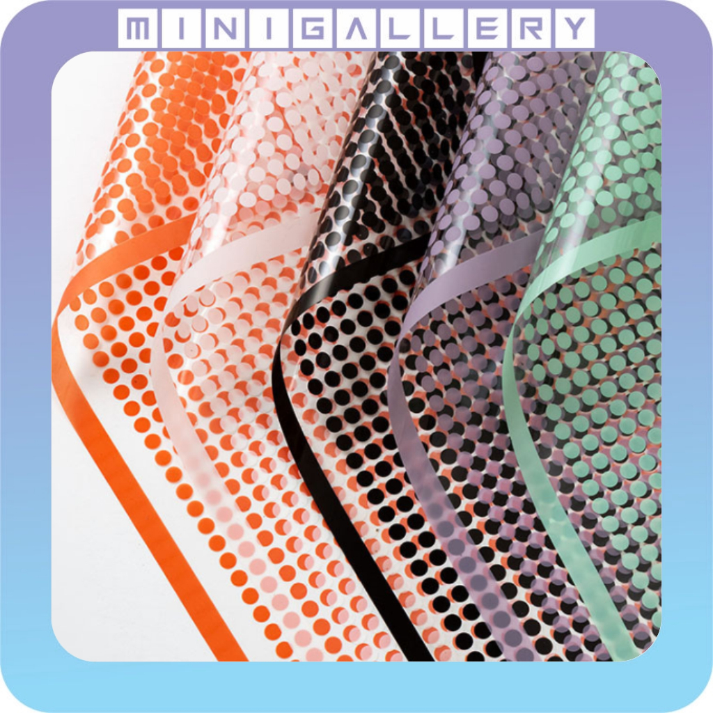 

20 LEMBAR Kertas Buket Polkadot Flower Wrapping Polkadot Cellophane Transparan List Florist Ecer KB6189