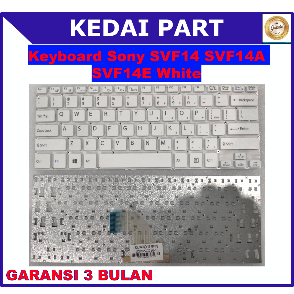 Keyboard Sony SVF14 SVF143 SVF142C29 SVF142C1WW SVF142C29M 14E White
