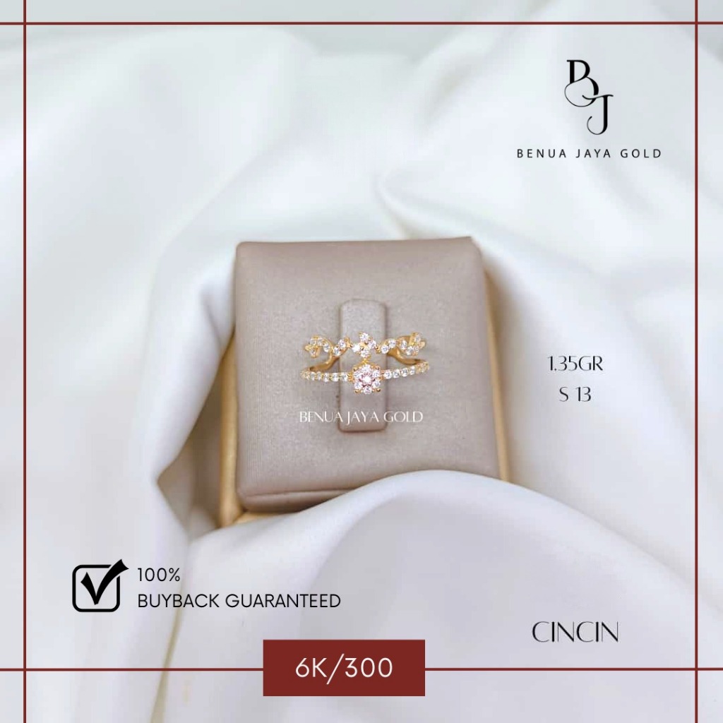 Cincin Fashion Emas 6K/300