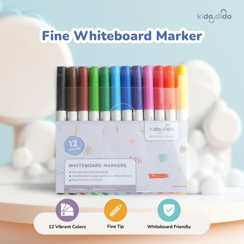 

Fine Whiteboard Marker - 12 Colors for Kido Smart Board