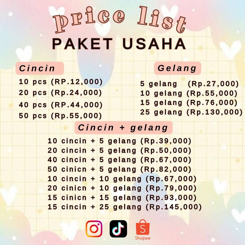 PAKET USAHA GELANG MANIK KOREA RANDOM