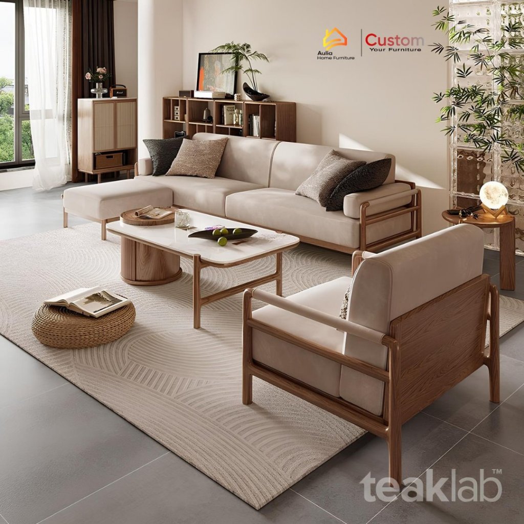 Sofa Tamu meja top marmer, Sofa minimalis, modern sofa