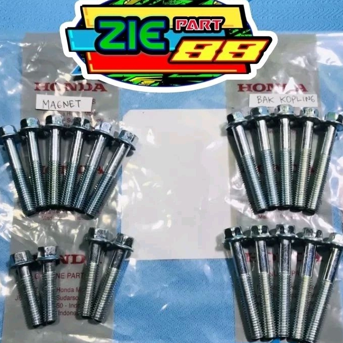 Baut Blok Mesin kanan kiri Supra x 125 Karisma Kirana SATU SET assy wave 125 (blok magnet & blok kop