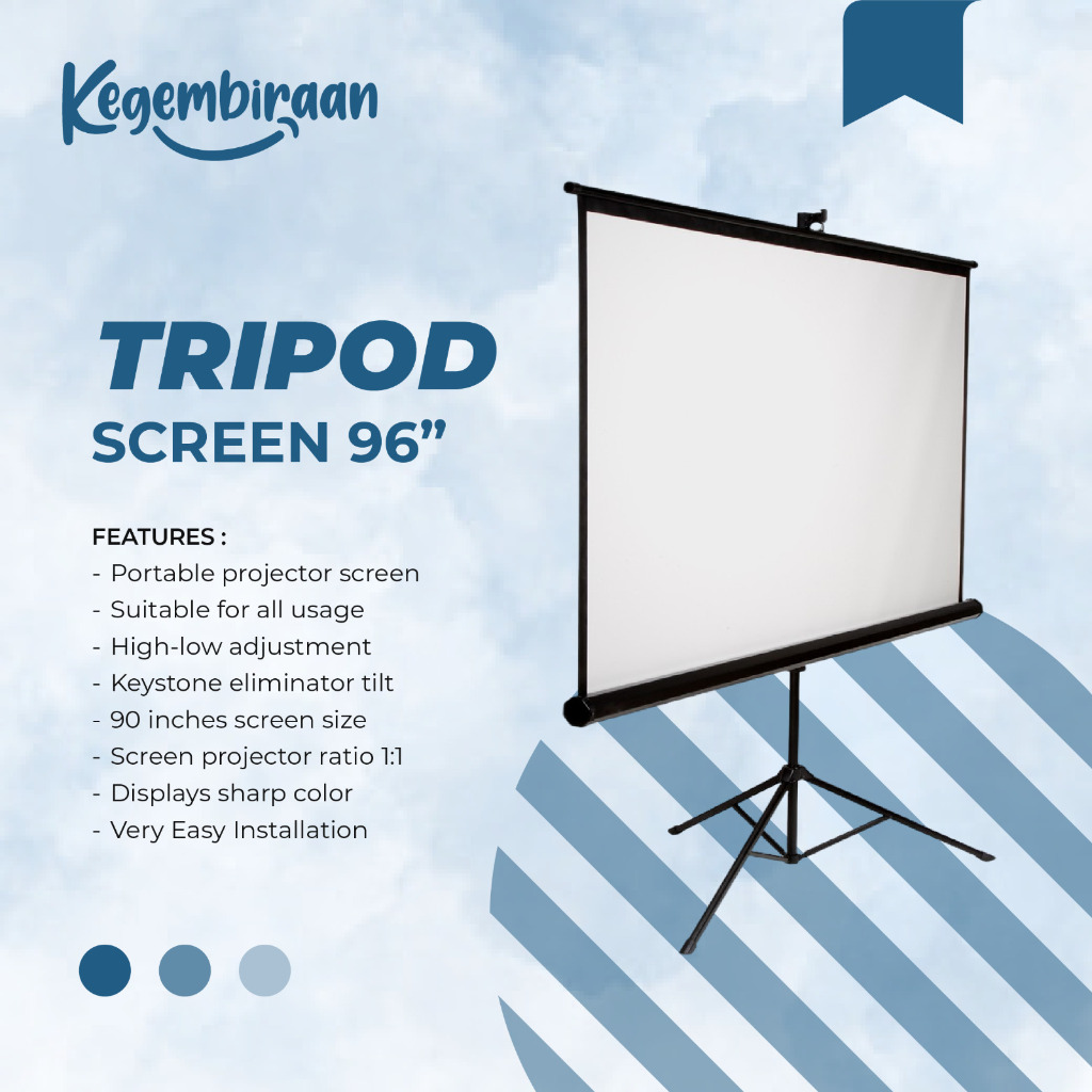 Tripod Layar Proyektor 96" Portable Tripod Screen Projector 96 Inch