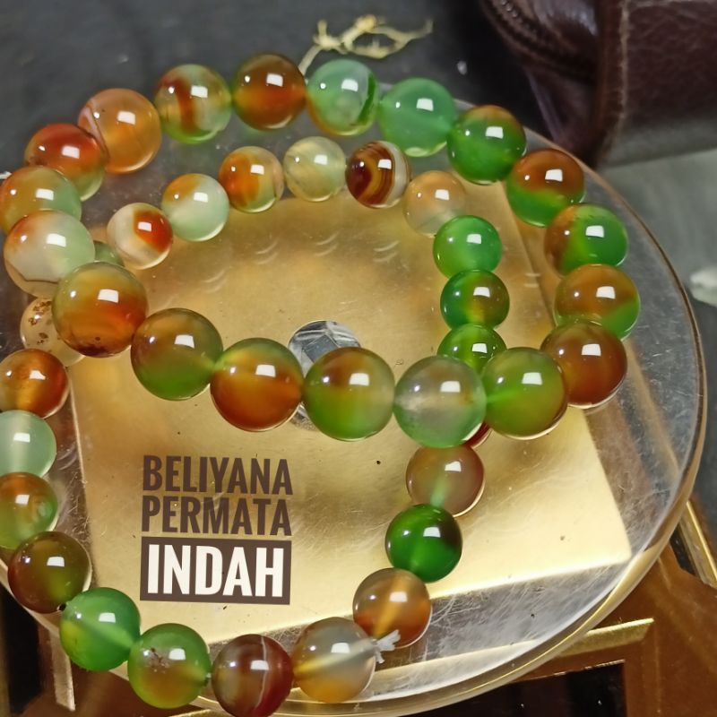 Gelang Batu Akik Sulaiman  Pancawarna Kristal Batu Alam