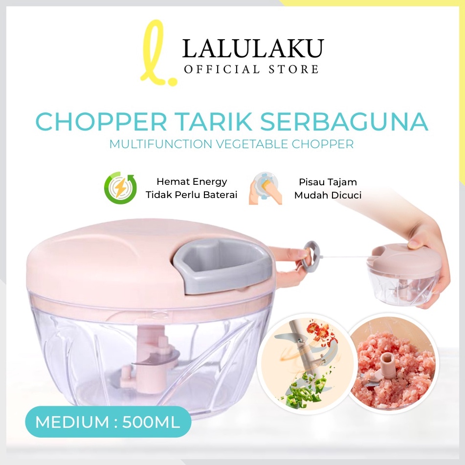 Lmk LALULAKU Blender Tangan Tarik MANUAL CHOPPER Alat Pencacah Bumbu Dapur z Produk Terkini