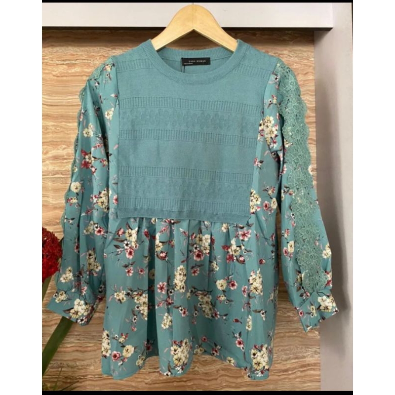 Atasan rajut kombinasi zara women