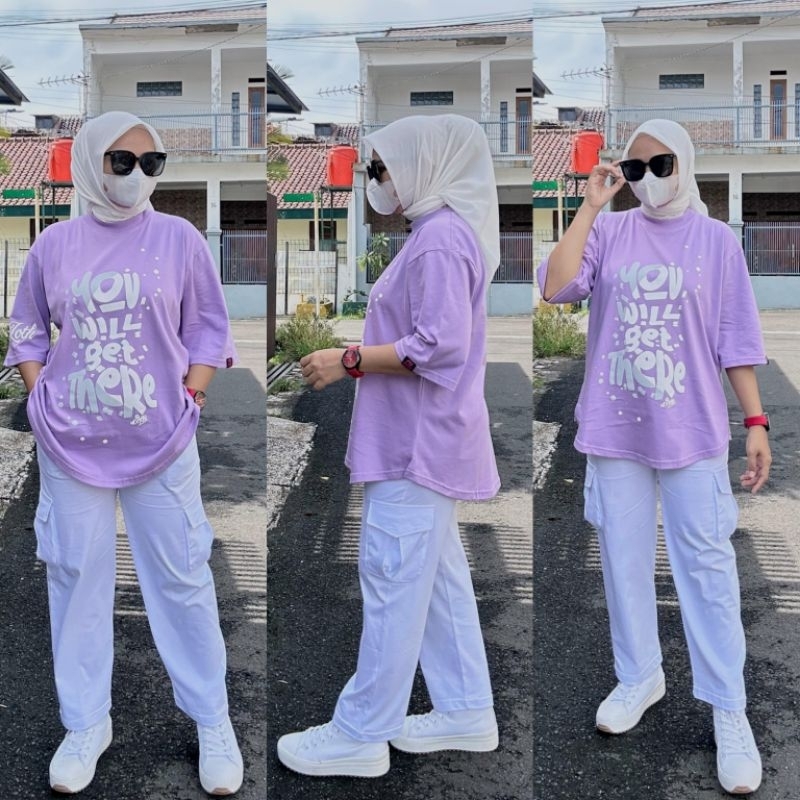 One Set Cargo Wanita Kekinian Model SULTAN By NIO PERFORMANCE Kaos Combed Super Premium Import+Celan
