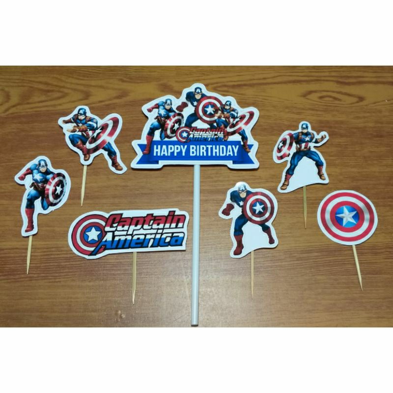

Toppercake hiasankue ulangtahun happybirthday captain america