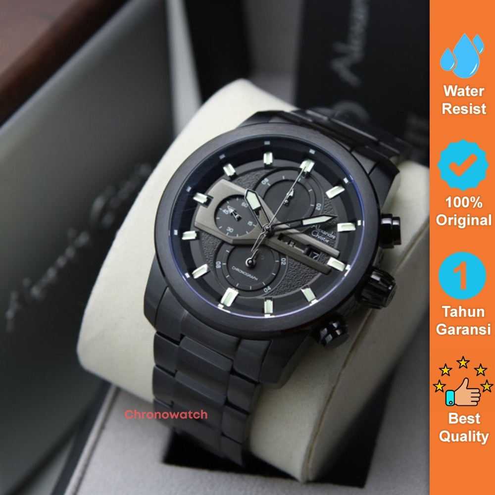 Jam Tangan Pria Alexandre Christie AC 6559 / 6562 / 6270 Black Original Sporty 6270 Best Seller