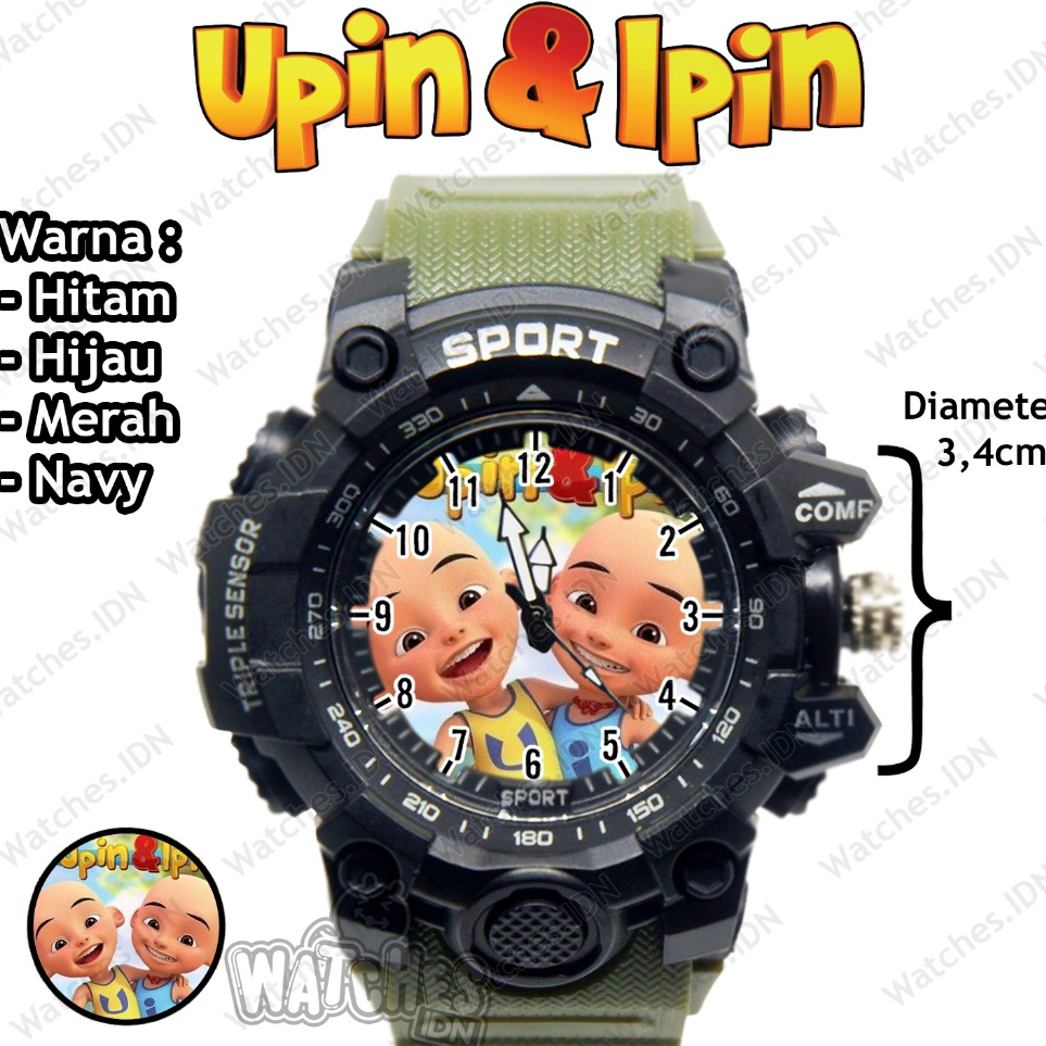 Banyak Diminati  Jam Tangan Anak Lucu Karakter Upin Ipin Anti Air Terbaru