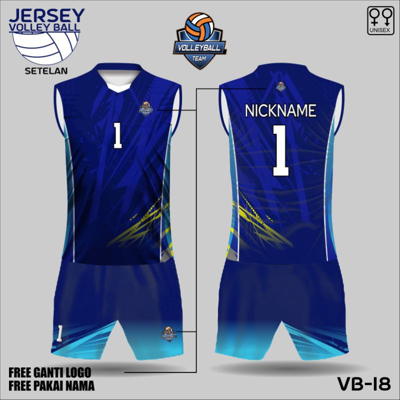 setelan singlet jersey voli kaos volleyball baju singlet tim volly dewasa free custom