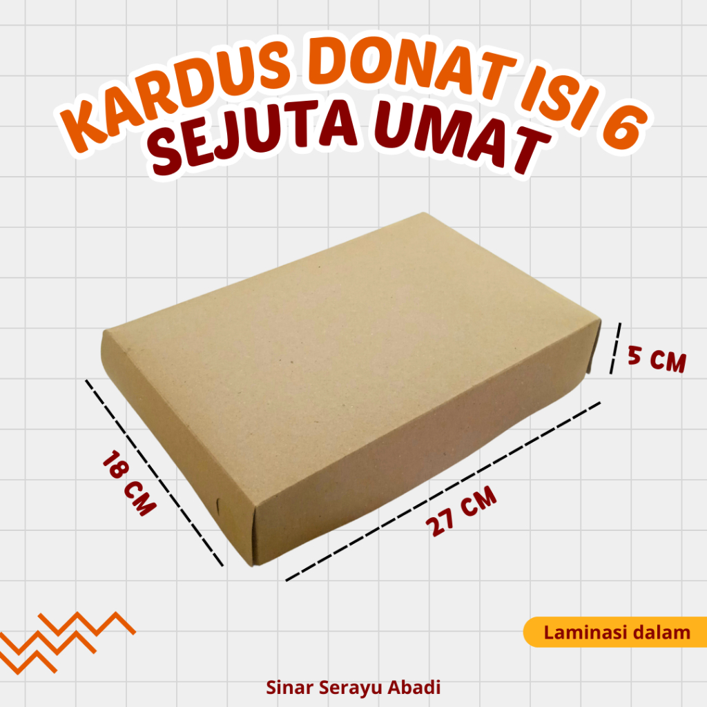 

KARDUS DONAT ISI 6 SEJUTA UMAT | 27 X 18 X 5 CM