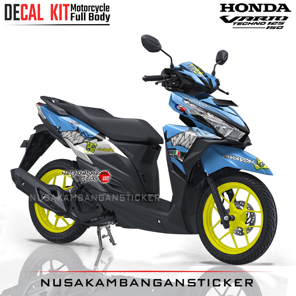 Decal Stiker All New Vario 125-150 Shark Agv Biru Sticker Full Body