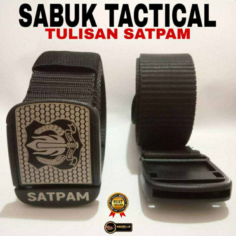SABUK TACTICAL SATPAM (TULISAN SATPAM) WARNA HITAM