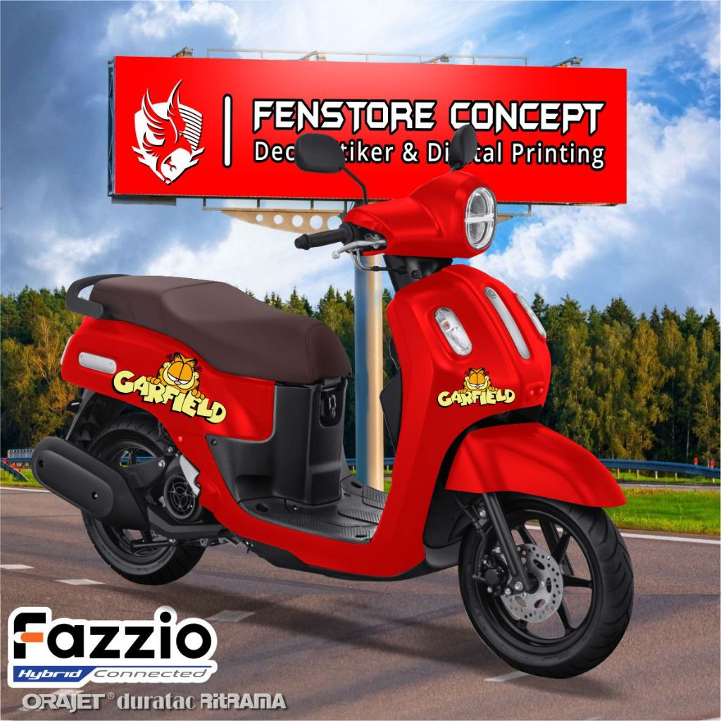 Stiker Fazio Garfield - Stiker Striping Variasi Yamaha Fazio 2022