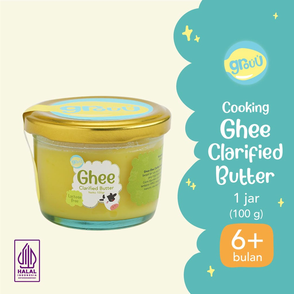 

GROUU GHEE CLARIFIED BUTTER | MENTEGA BEBAS LAKTOSA | - BB BOOSTER MPASI