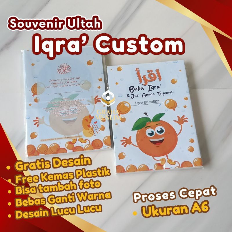 IQRO IQRA dan Juz Amma terjemahan cover custom souvenir ultah anak