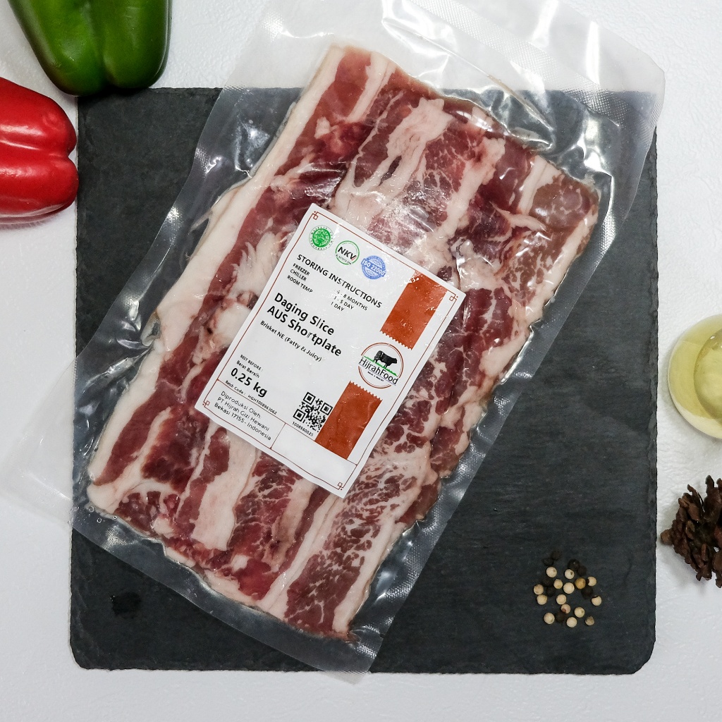 

JUN Hijrahfood Slice Beef AUS Shortplate Daging Sukiyaki Yakiniku