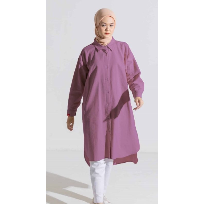L TUNIC LINEN DAUKY FASHION - ATASAN LONG TUNIK