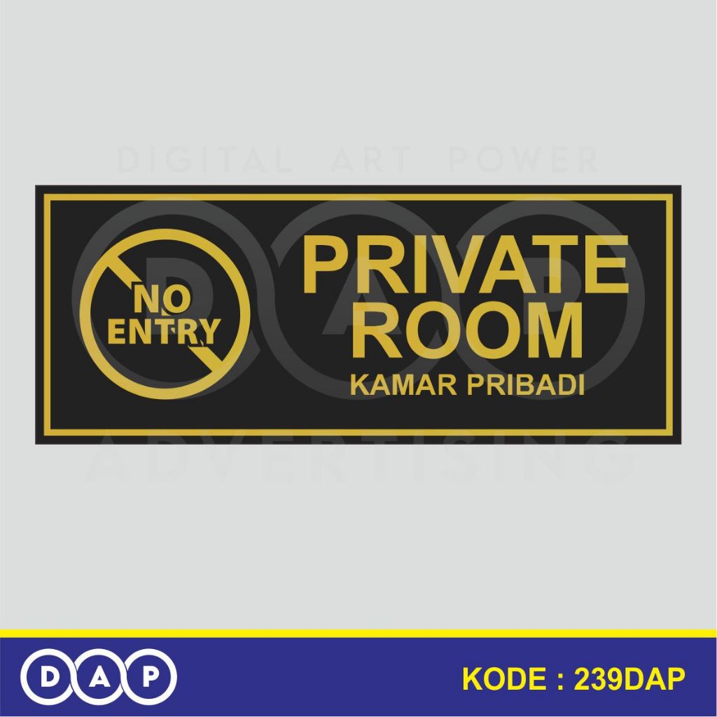

239 - STIKER DILARANG MASUK - KAMAR PRIBADI (GOLD EDITION) - 20 X 8 CM - VYNIL - TERBAIK