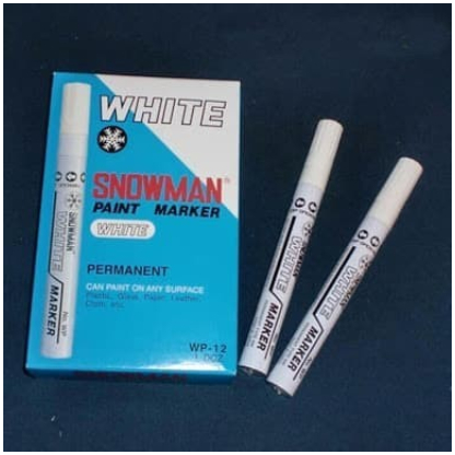 

Spidol snowman permanent white marker putih WP-12