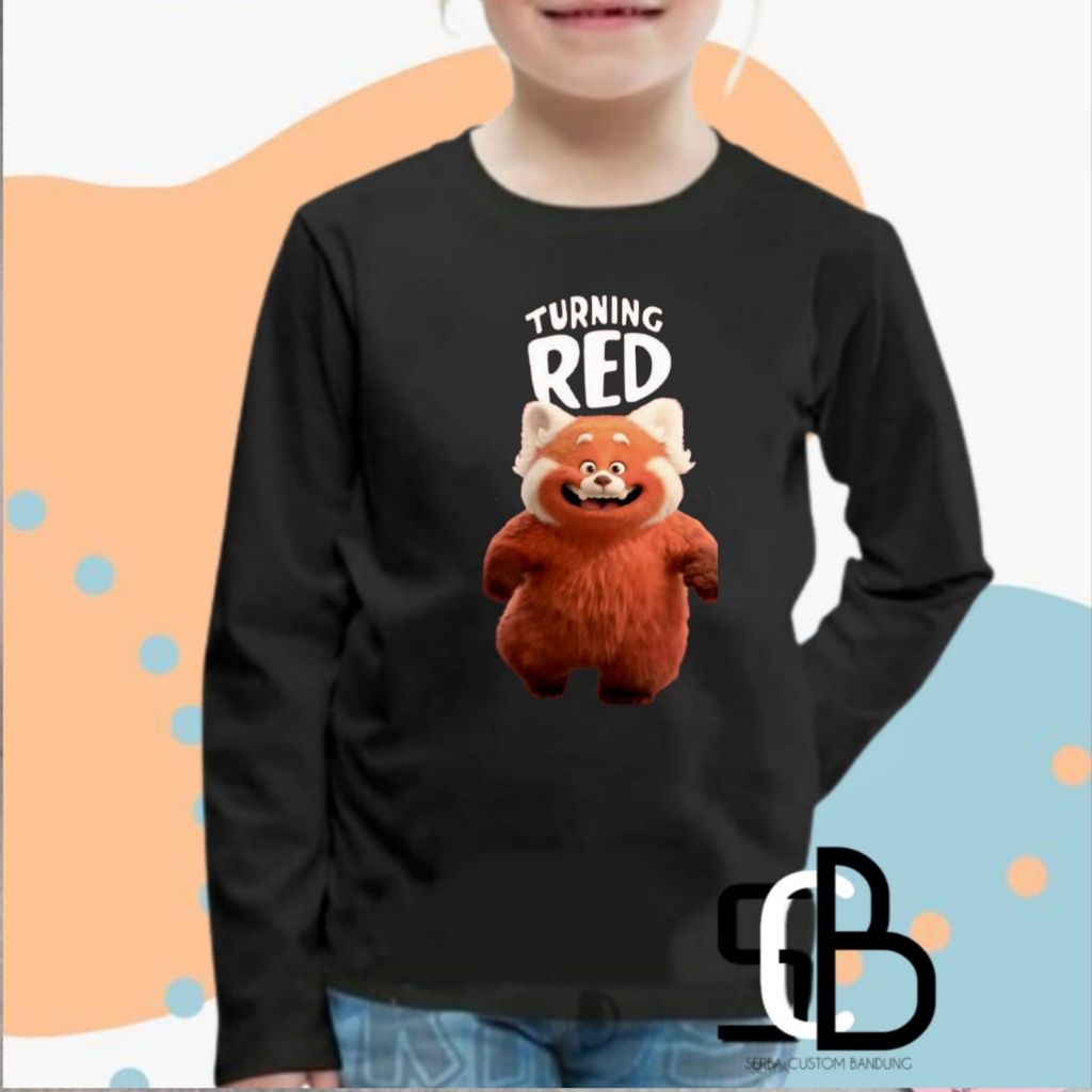 Kaos Baju Anak Turning Red Lengan Panjang Premium