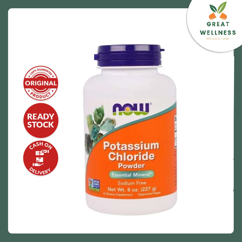 (BISA COD) Now Food Potassium Chloride Powder (227 g) Bubuk Potasium klorida USA