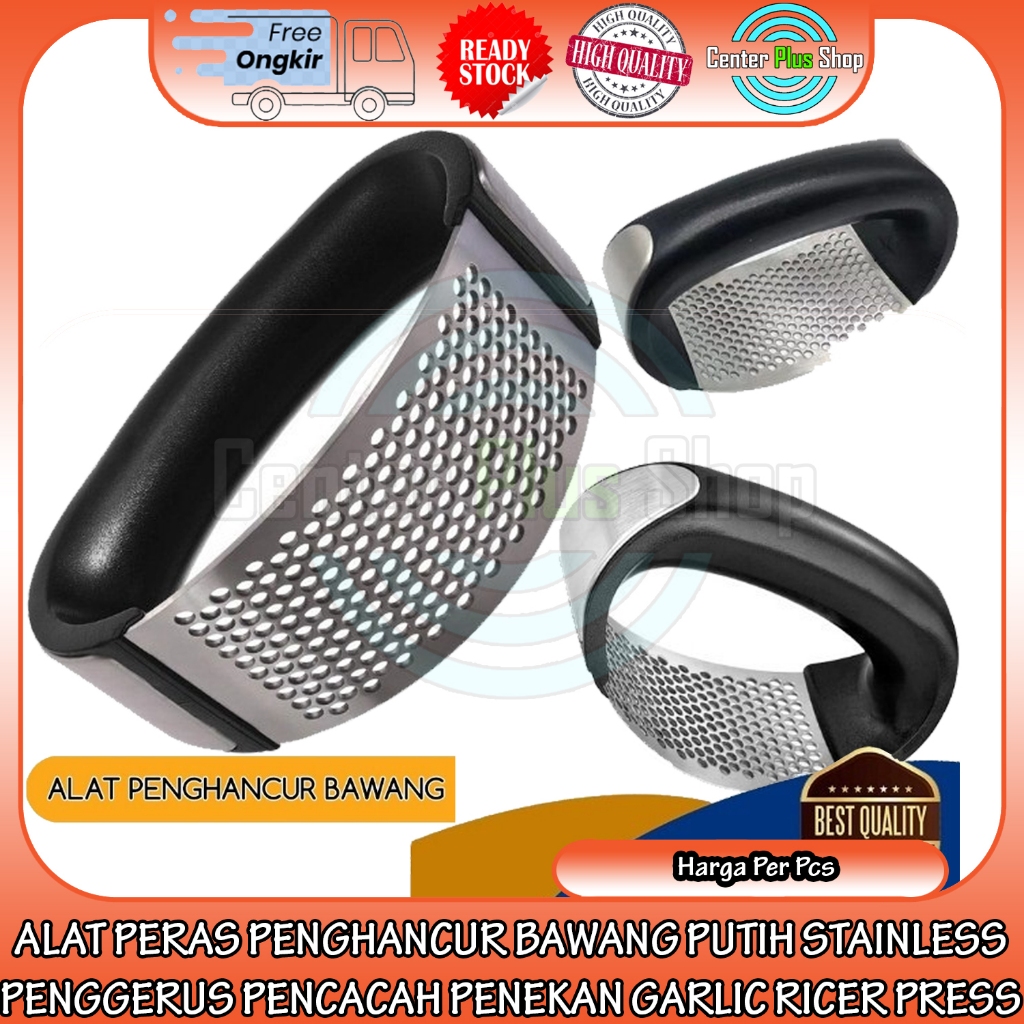 PENGHALUS BAWANG PUTIH STAINLESS ALAT PERAS PENGHANCUR HALUSKAN PENGGERUS PENCACAH PENEKAN GARLIC RI