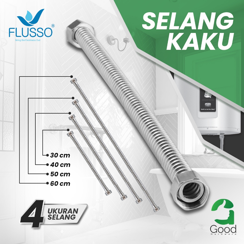 FLUSSO Selang Kaku Air Panas / Selang Sambungan Pipa Water Heater / Selang Fleksibel Kaku 799
