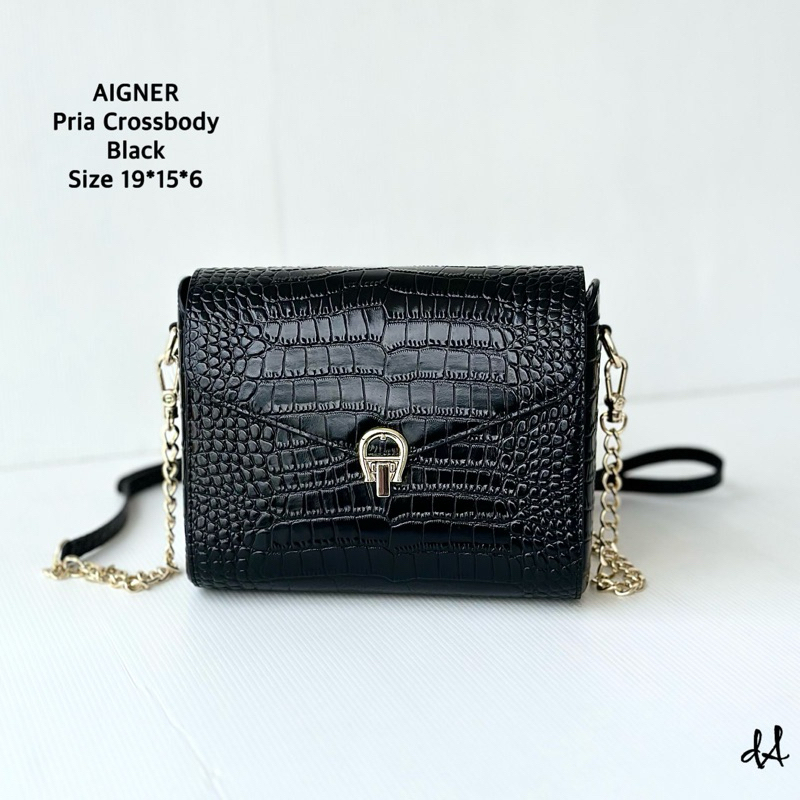 Aigner PRIA CROSSBODY BAG XS Black Croco