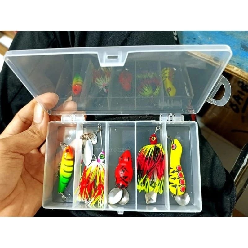 PAKET 5PCS UMPAN CASTING + BOX UMPAN CASTING GABUS & TOMAN