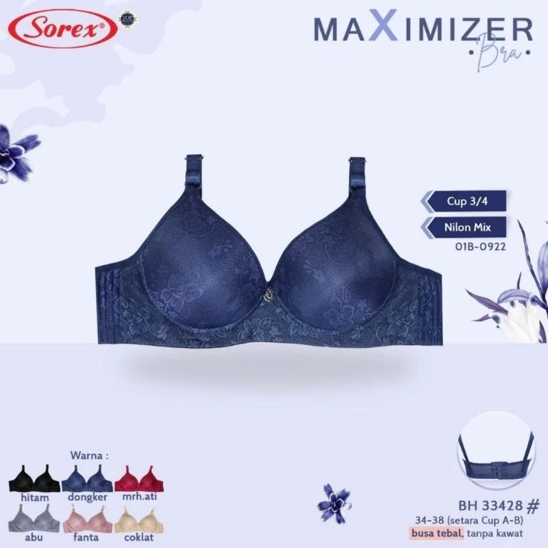 Promo Sorex Maximizer Bra 3/4 Cup Push Up Busa Tebal Kawat Kait 2