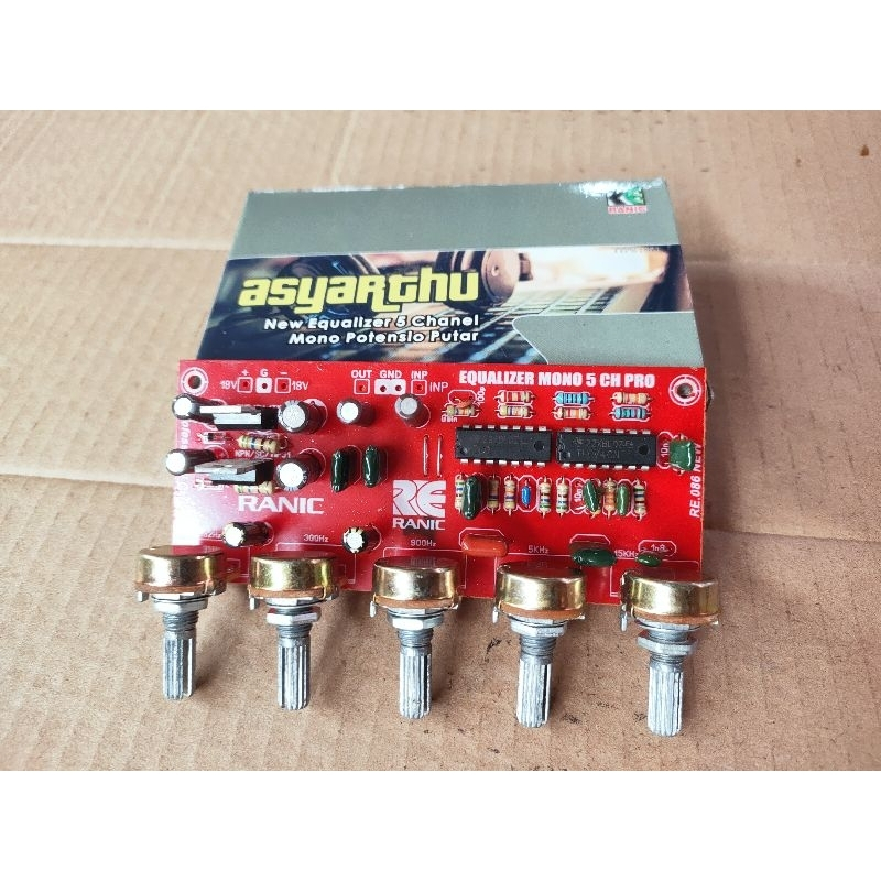 Kit Equalizer 5 Channel Potensio Putar IC 2x TL084 Mono