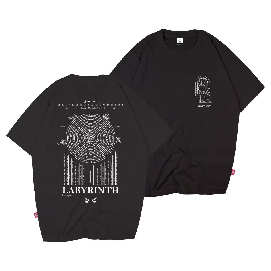 KAOS DISTRO ORIGINAL / ALIVE ANGEL / ESCAPE LABIRYNT / T SHIRT STREEETWEAR / KAOS PRIA WANITA / META