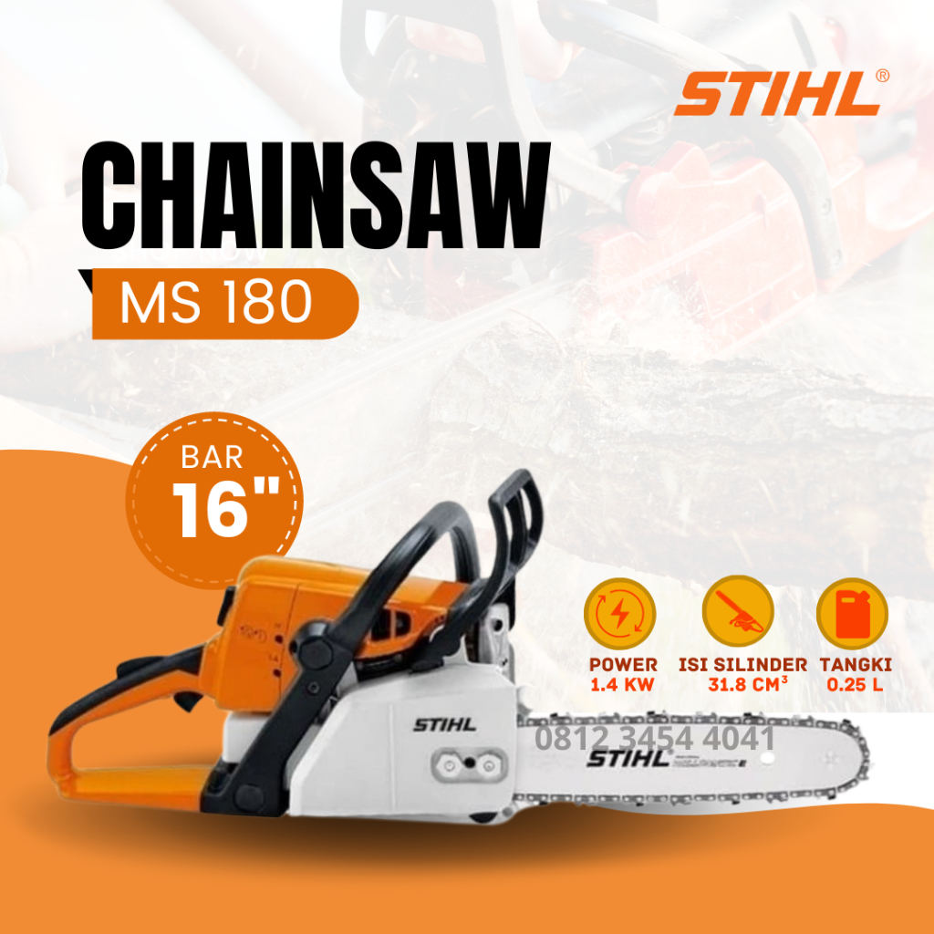 Mesin Senso 16 inch STIHL MS 180 16" Chainsaw MS180