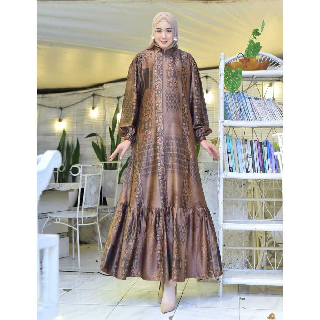 Baju Gamis Bahan Maxmara Silk Premium Motif Terbaru (Ready sampai ukuran Jumbo)