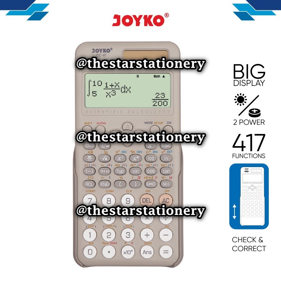 

(1 Biji) GROSIR Kalkulator Joyko CC-61 Scientific 417 Functions / Calculator Joyko CC61 Scientific 417 Functions / Joyko CC 61