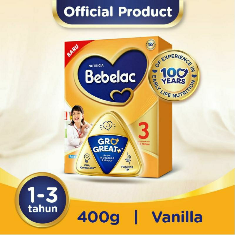 Bebelac 3 400gr Vanilla/Madu Susu Pertumbuhan 1-3 tahun
