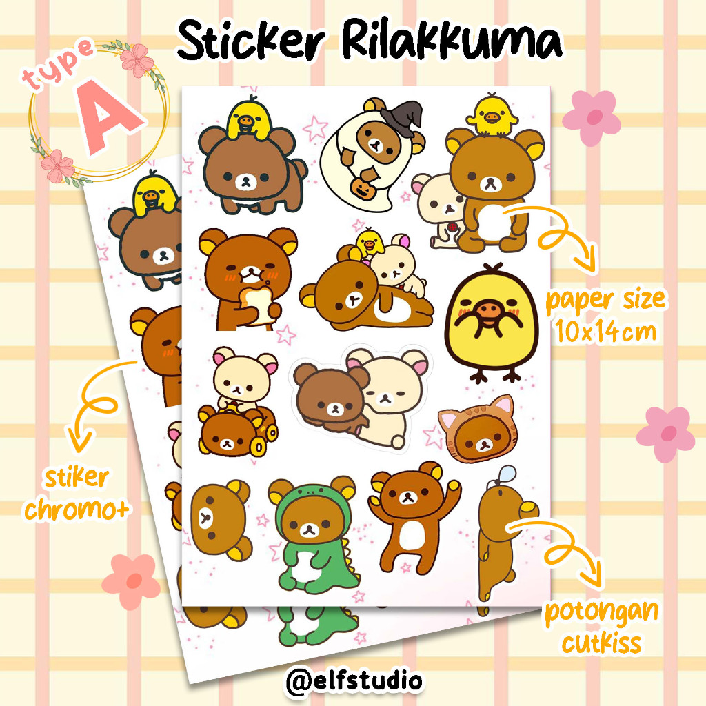 Stiker Rillakkuma Sanrio Bear Rilakuma Sticker Planner DIY Scrapbook Journal Book Dekor Japan Buku J