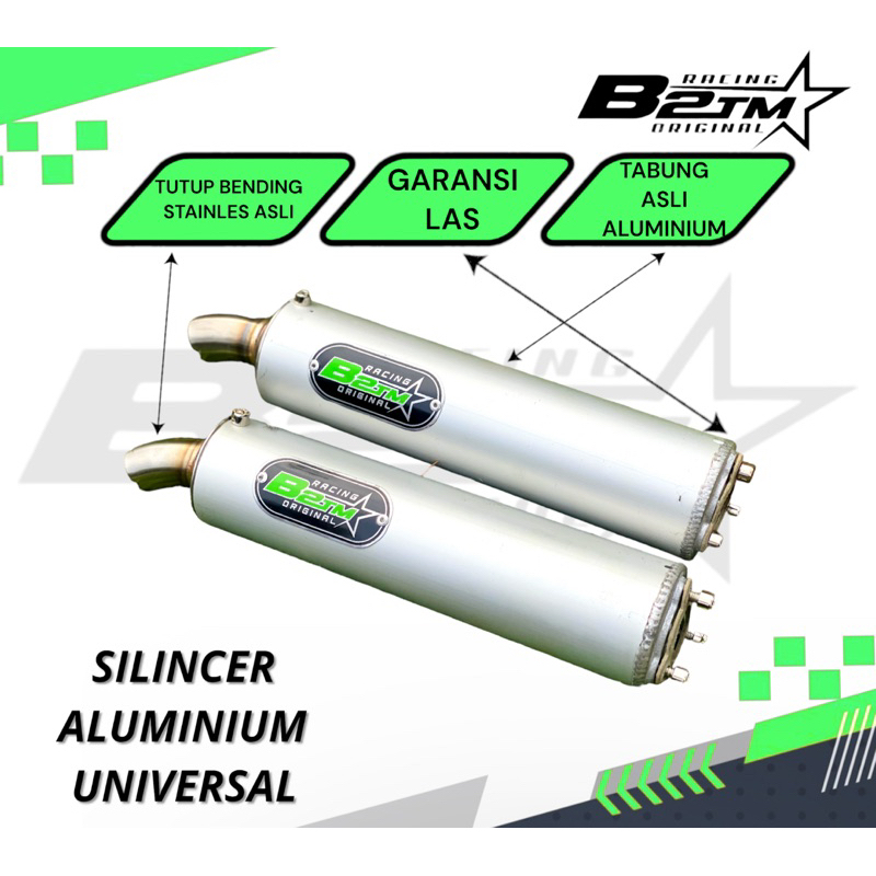 SILINCER KNALPOT 2 TAK ALUMINIUM UNIVERASAL SILINCER KNALPOT B2TM RACING ORIGINAL