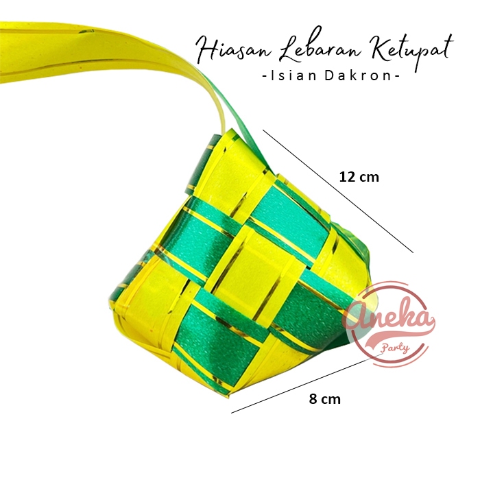 

ketupat lebaran jumbo dakron / ketupat Hiasan Parcel Hampers / ketupat pita list mas